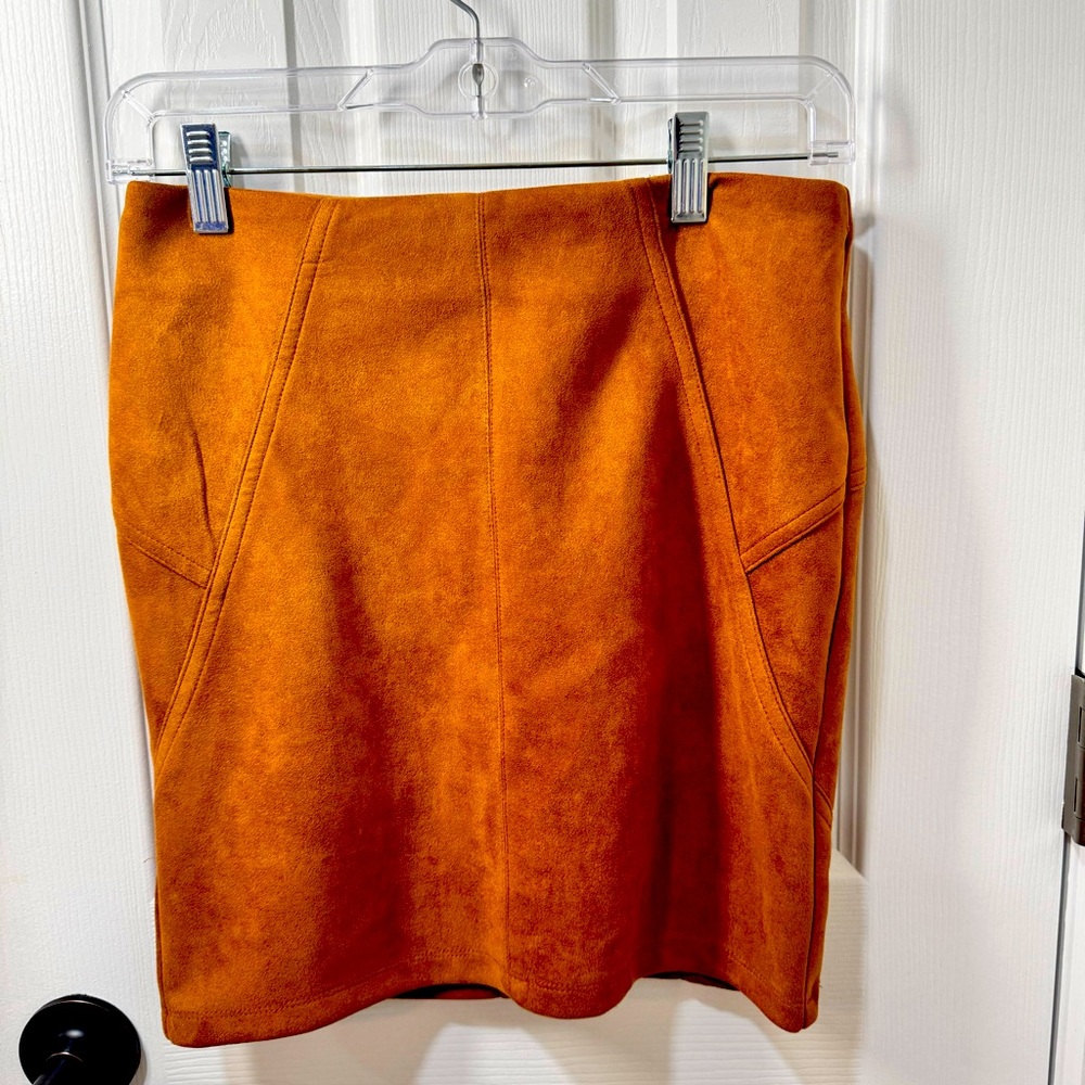 Y2K preppy ACADEMIA mini skirt Brown Suede WORKWEAR business causal FALL HOLIDAY